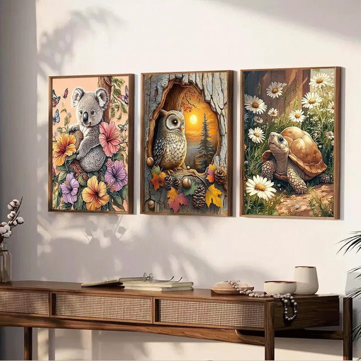 JATOK 3 Stück Malen Nach Zahlen Erwachsene, DIY Tiere Gemälde für Anfänger, Handgemalt Ölgemälde Lei