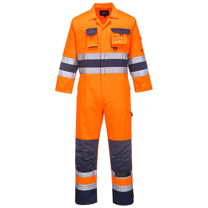 Portwest Nantes Warnschutzoverall , Grösse: S, Farbe: Orange/Marine, TX55ONRS S Orange/Blau, S Orang