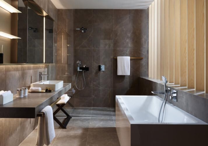 hansgrohe Wasserhahn Metropol (Armatur mit Auslauf Höhe 110 mm und Push-Open Ablaufgarnitur) Chrom C
