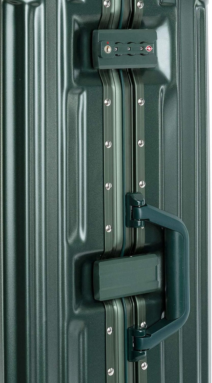 Travelhouse London Koffer Grün S-55cm, M-65cm · 2er-Set · Alu-Rahmen · Polykarbonat Hartschale · Han