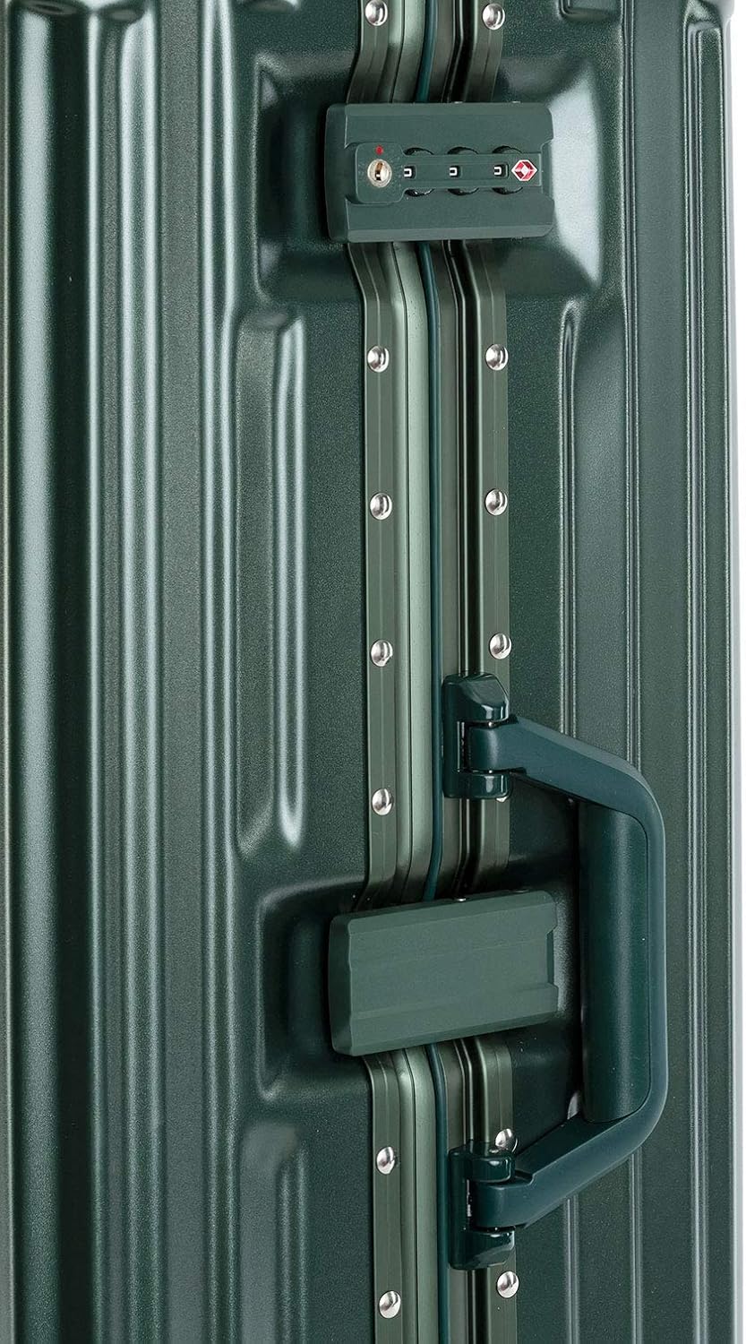 Travelhouse London Koffer Grün S-55cm, M-65cm · 2er-Set · Alu-Rahmen · Polykarbonat Hartschale · Han