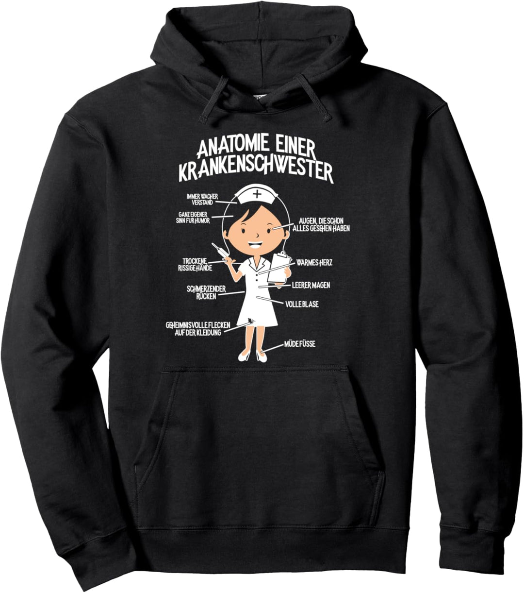 Krankenschwester-Anatomie - Lustiges Krankenpflegerin Pullover Hoodie