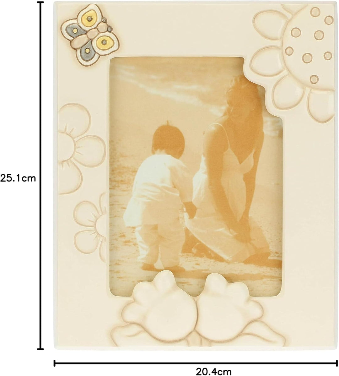 THUN - Fotorahmen - Zubehör für Zuhause - Geschenkidee - Linie Elegance - Keramik, Rahmen aus Kiefer