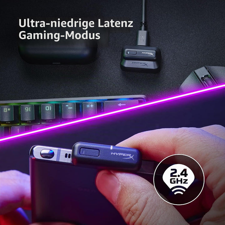HyperXCloud MIXBuds-EchtekabelloseOhrhörer,Bluetooth-kompatibel,Low-Latency-Gaming-Modus,USB-CWirele