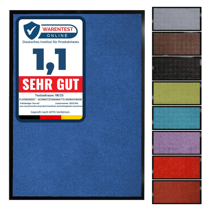 Floordirekt Schmutzfangmatte Monochrom | Fussmatte in 10 Grössen &amp; 8 Farben | Türmatte für innen &amp; a