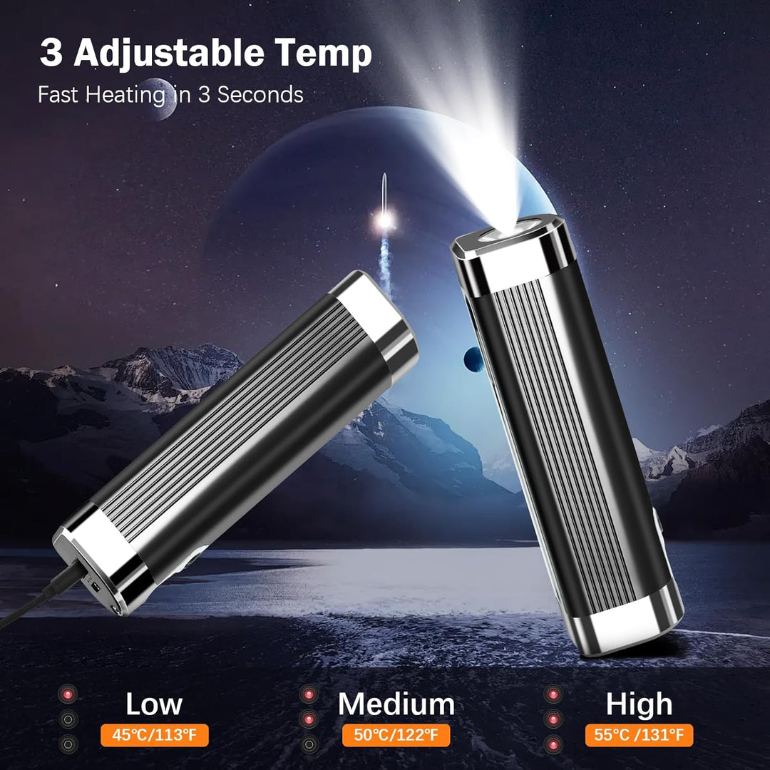 Handwärmer Wiederaufladbar 2 er,10000mAh Tragbarer Taschenwärmer,3 in1USB Batteriebetriebener Elektr