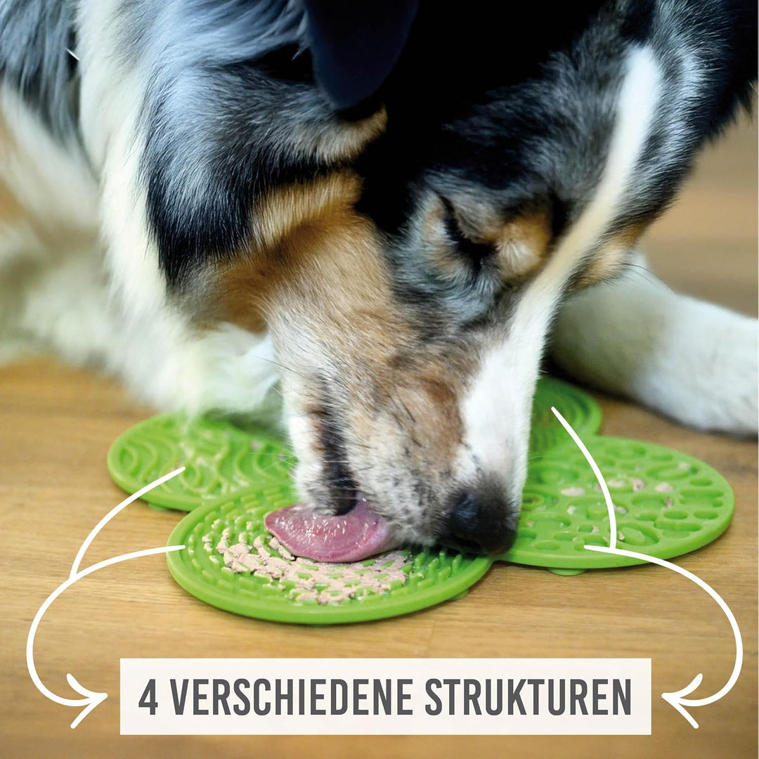 Schleckmatte für Hunde I Lebensmittelecht vom TÜV SÜD geprüft I 23x23 cm I 2 Stück + Spatel I Hundel