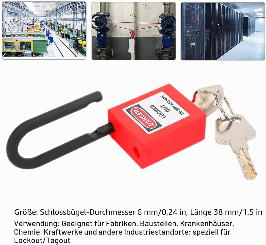 Lockout Tagout Schlösser, 10 Stück Sicherheits-Vorhängeschloss mit 20 Schlüsseln, Staubdicht Lock Ou