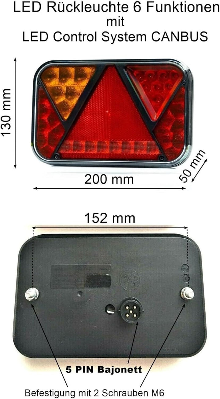 Anhängerbeleuchtung SET LED Rückleuchten LED Control Box System CANBUS Umrissleuchten 13 polig Kabel