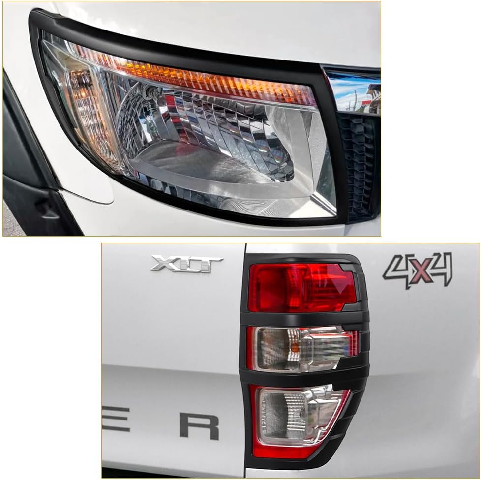 JHCHAN Scheinwerfer Rücklichtabdeckung für Ford Ranger T6 2012-2014 Raptor Limited Tremor XL XLT XLS