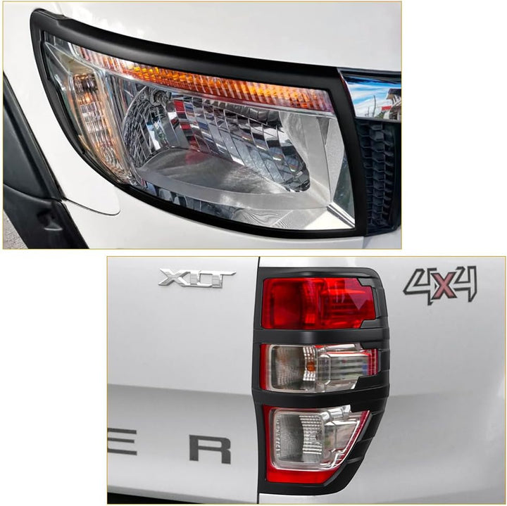 JHCHAN Scheinwerfer Rücklichtabdeckung für Ford Ranger T6 2012-2014 Raptor Limited Tremor XL XLT XLS