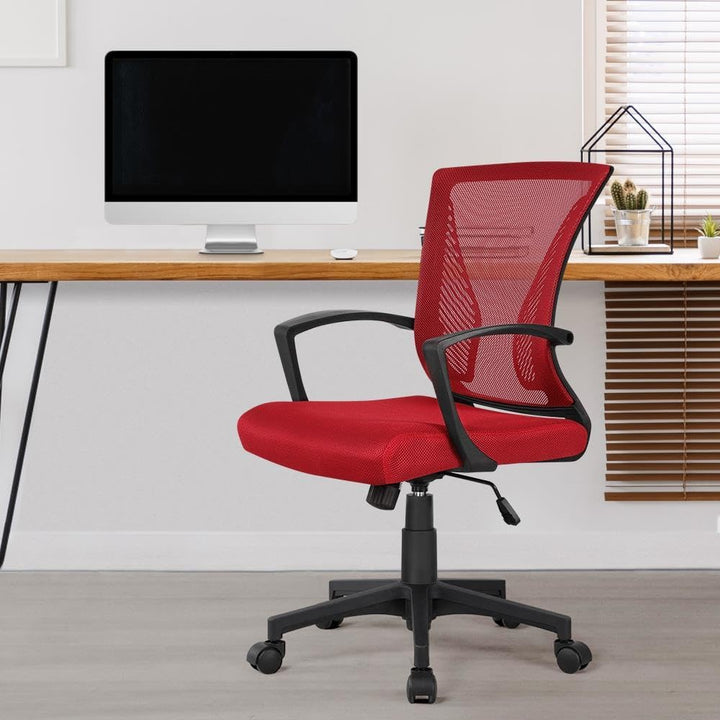 Yaheetech Bürostuhl Ergonomisch, Schreibtischstuhl mit Netzbespannung, Arbeitsstuhl mit Armlehnen, C