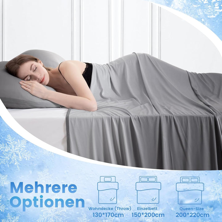 Elegear leichte Sommerdecke Kühldecke, Arc-Chill Q-Max 0,5 Selbstkühlende Decke für Besseren Schlaf,