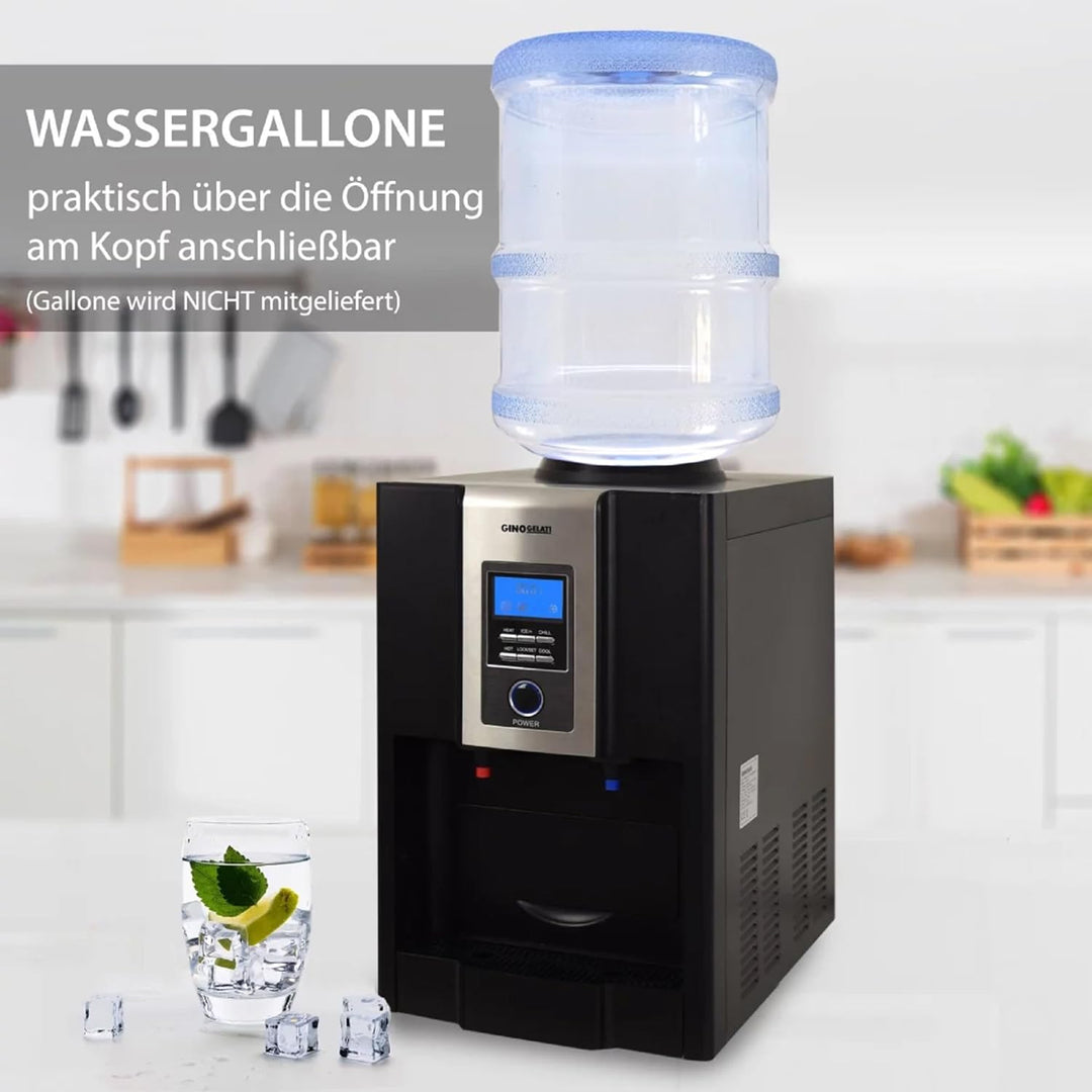 Syntrox Eiswürfelmaschine Snaxa (Heiss,- Kaltwasser Funktion + Display), Eiswürfelproduktion bis zu