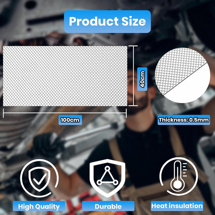 Yizhet Aluminium Hitzeschutzblech, Geprägte Aluminium Heizmatte für Autos und Motorsport, Hochwertig
