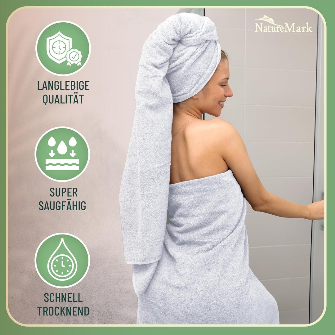 GREEN MARK Textilien 10 TLG. FROTTIER Handtuch-Set mit verschiedenen Grössen 4X Handtücher, 2X Dusch