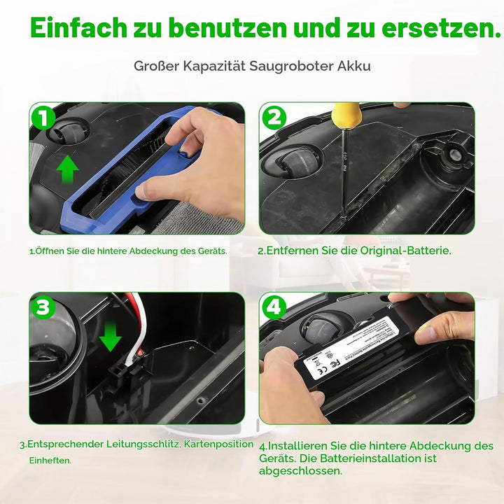 ASUNCELL 6500mAh li-ion Akku für Xiaomi Mop 2S / Mop Pro/Mop P Roboter Staubsauger, Ersatzakku kompa
