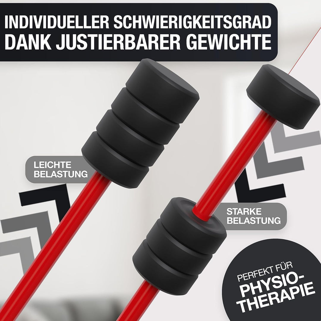 Sports Schwingstab – Swingstick inkl. E-Book (PDF Datei) & Tasche – Wackelstab mit verstellbaren Gew