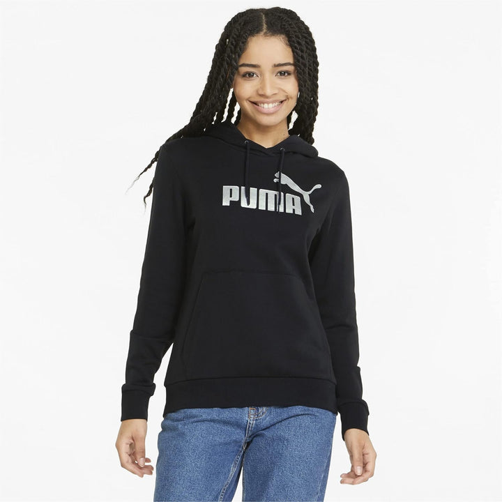 PUMA Damen Ess Logo Hoodie Tr Sweatshirt XS Schwarz, XS Schwarz