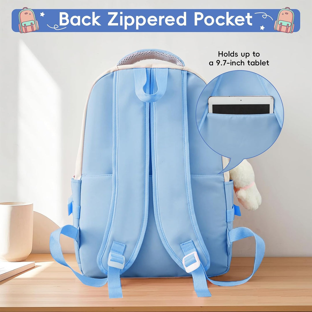 Tanou Schulranzen Mädchen 4-teilig, Schultasche Kinder Rucksack Schule Teenager 3.-7. Klasse, Stilvo