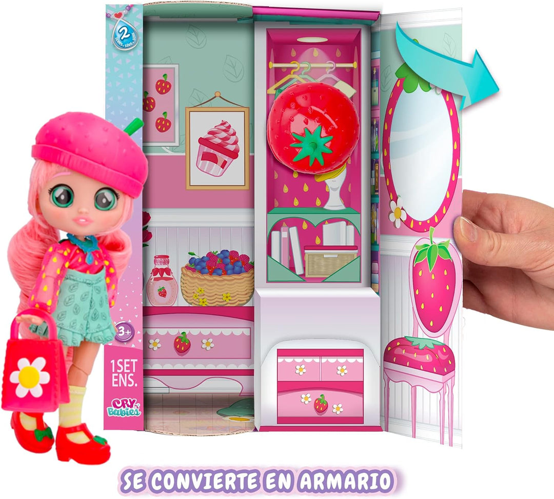BFF by Cry Babies S2 Ella Modepuppe zum Sammeln mit Langen Haaren, Stoffkleidung und 9 Accessoires,
