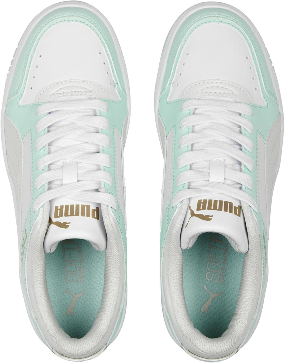 PUMA Herren Rebound Joy Low Sneaker 38 EU Puma White Vapor Gray Minty Burst Puma Gold, 38 EU Puma Wh