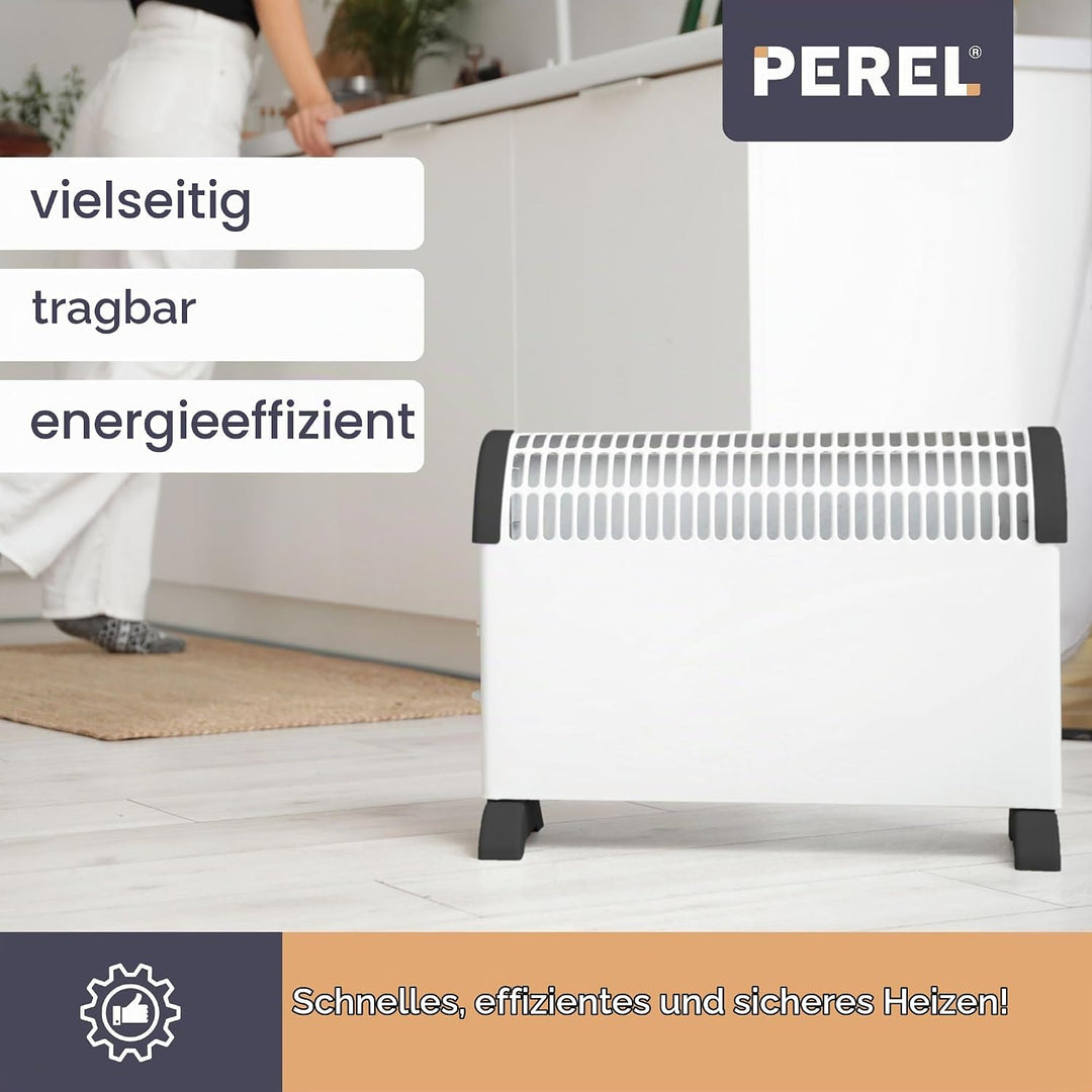 2000W Elektroheizung / 3 Stufen Konvektor mit Thermostat &amp; Überhitzungsschutz,