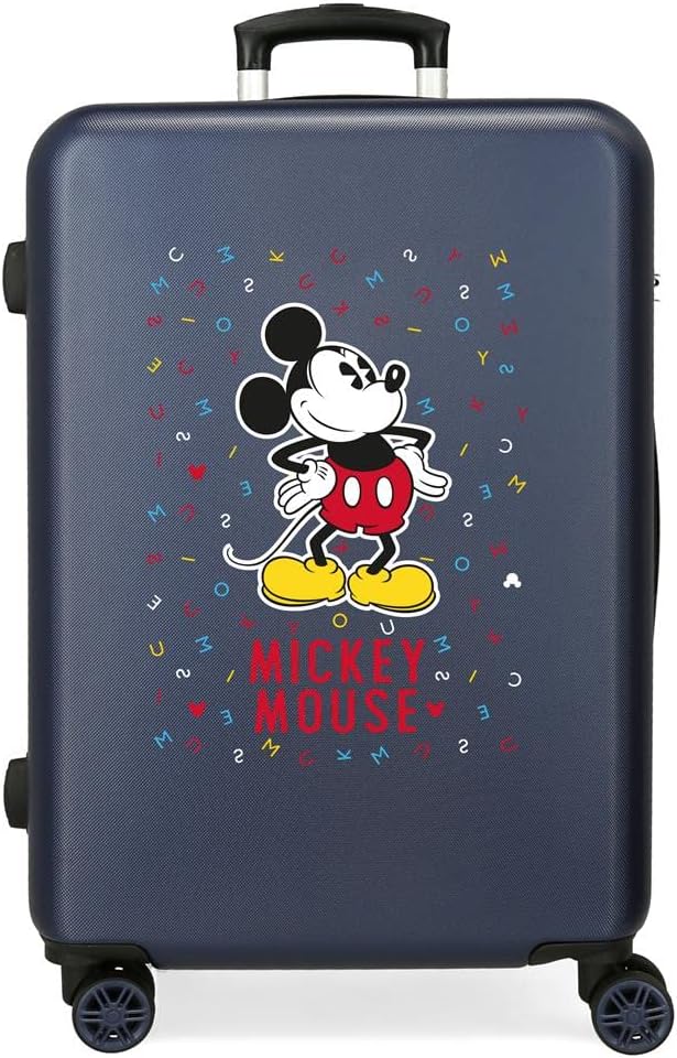 Disney Have a Good Day Mickey Mittlerer Koffer Blau 48x68x26 cms Hartschalen ABS Kombinationsschloss
