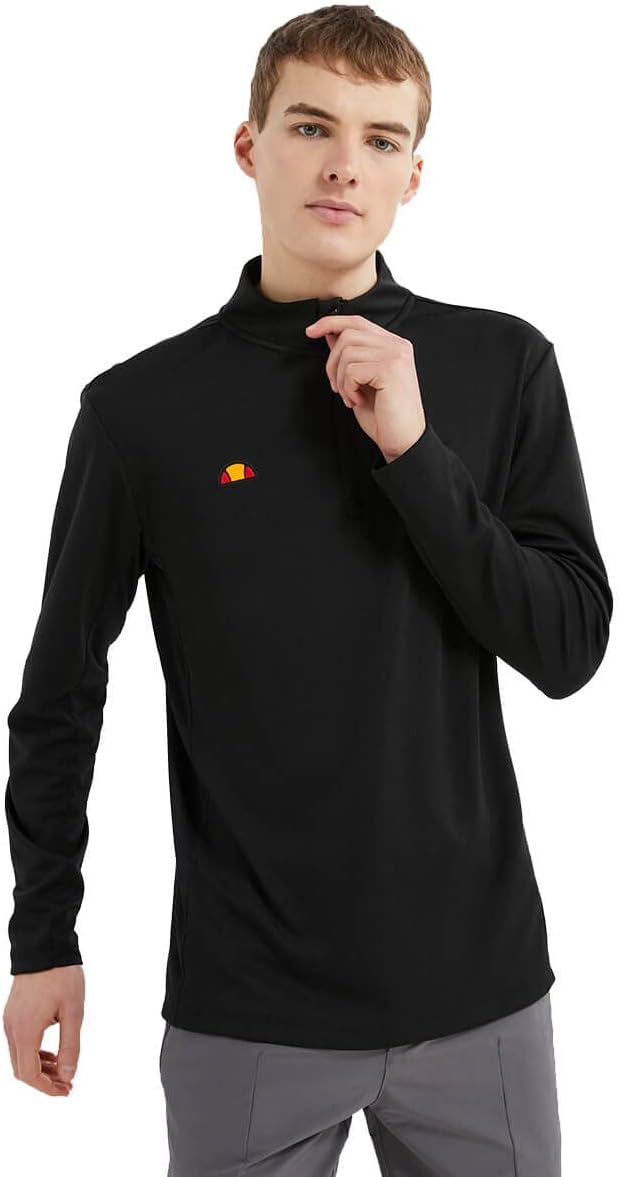 Ellesse Herren Rolbi Anti-Odour-Feuchtigkeitsdocht 1/2 Zip-Golf-Pullover L Schwarz, L Schwarz