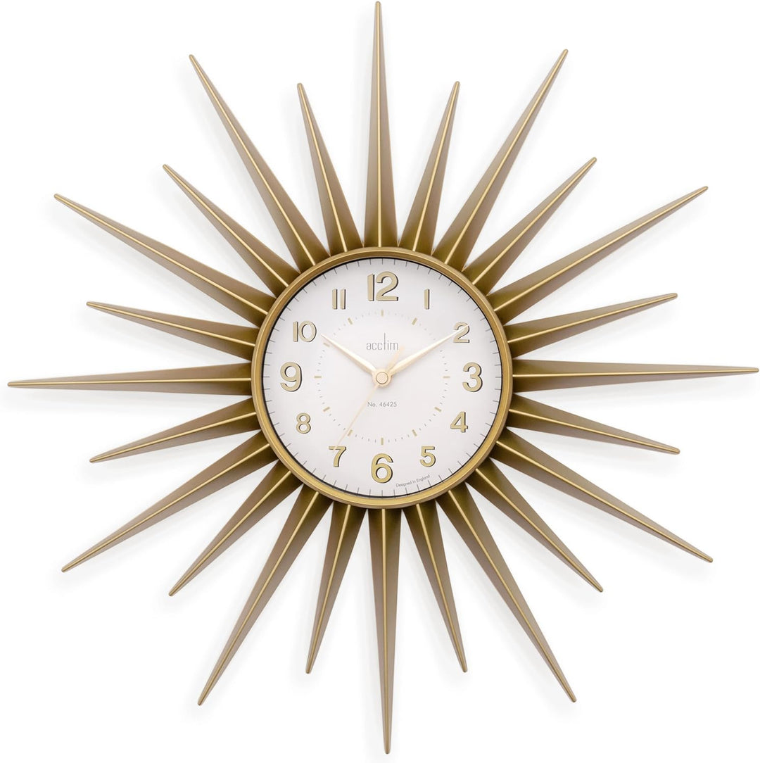 Acctim 21760 Stella 43 cm Strahlenkranz-Wanduhr, Gold