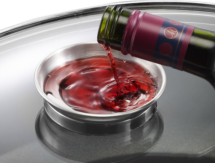 Kopf Bräter Santorin (Aluguss, 3,8 Liter, inkl. Glasdeckel mit Aromaknopf, Induktion) schwarz, 3,8 L