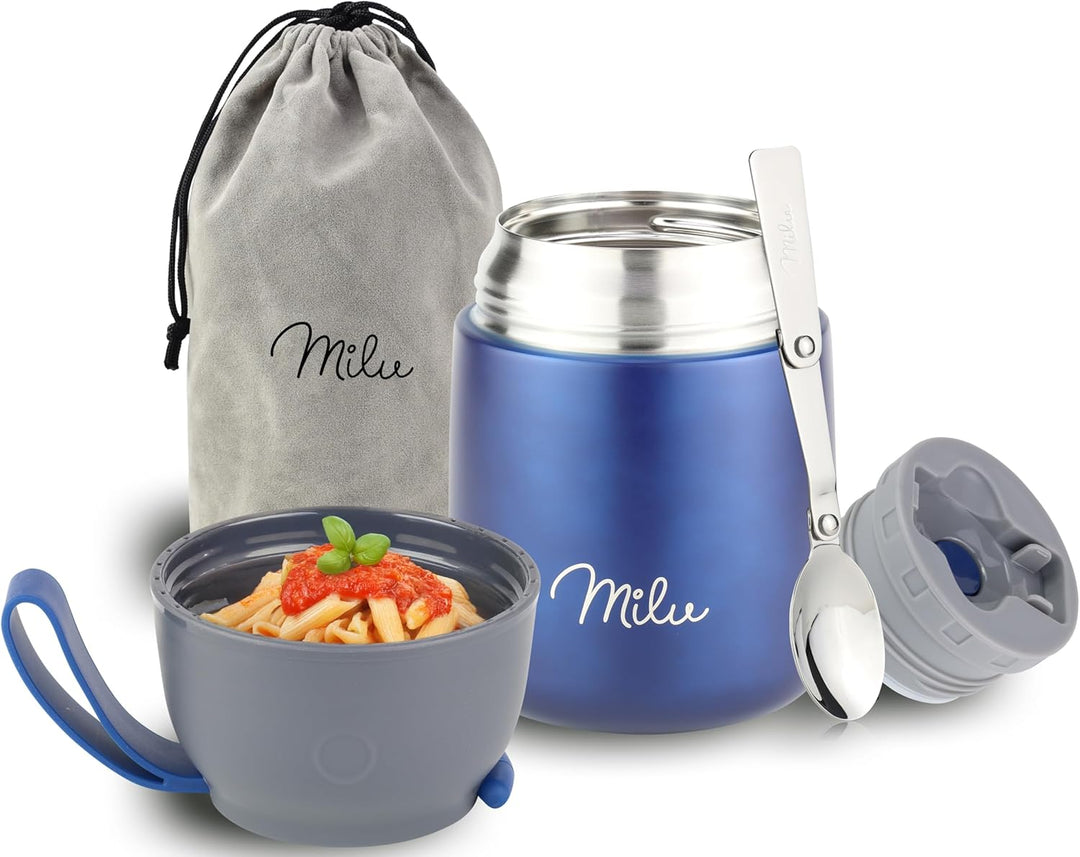 Milu® Thermobehälter 450, 650ml | Edelstahl Warmhaltebehälter | Essensbehälter | Speisegefäss Babyna