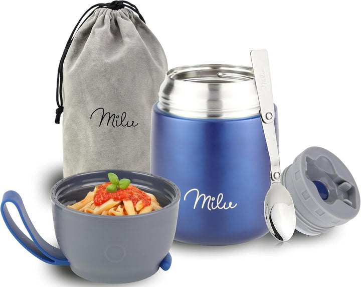 Milu® Thermobehälter 450, 650ml | Edelstahl Warmhaltebehälter | Essensbehälter | Speisegefäss Babyna