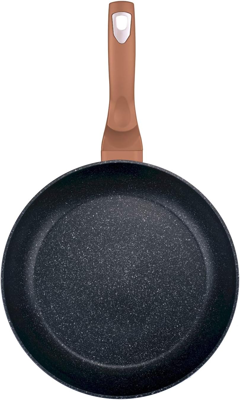 Set mit 2 Pfannen, Kupfer, Metall, Marmor-Beschichtung, Aluminium, Turbo Induktion