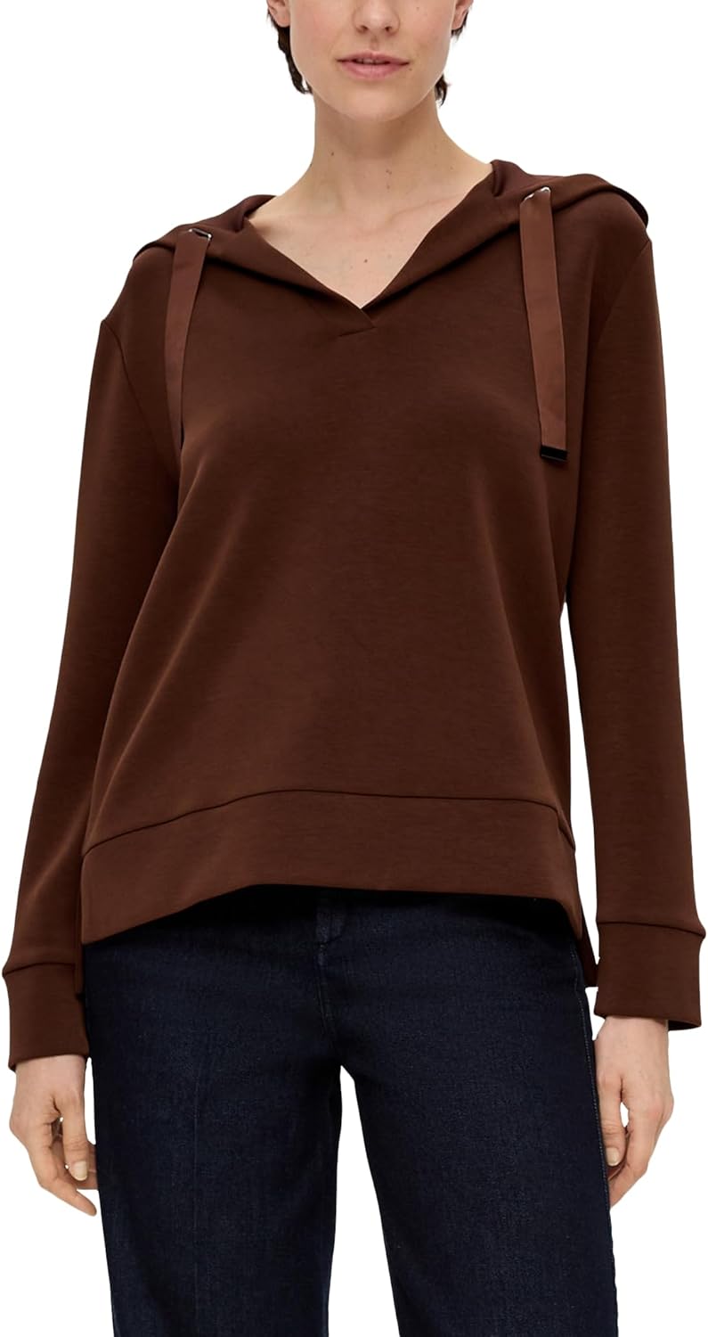 s.Oliver BLACK LABEL Hoodie aus weichem Modalmix 34 Dunkelbraun, 34 Dunkelbraun