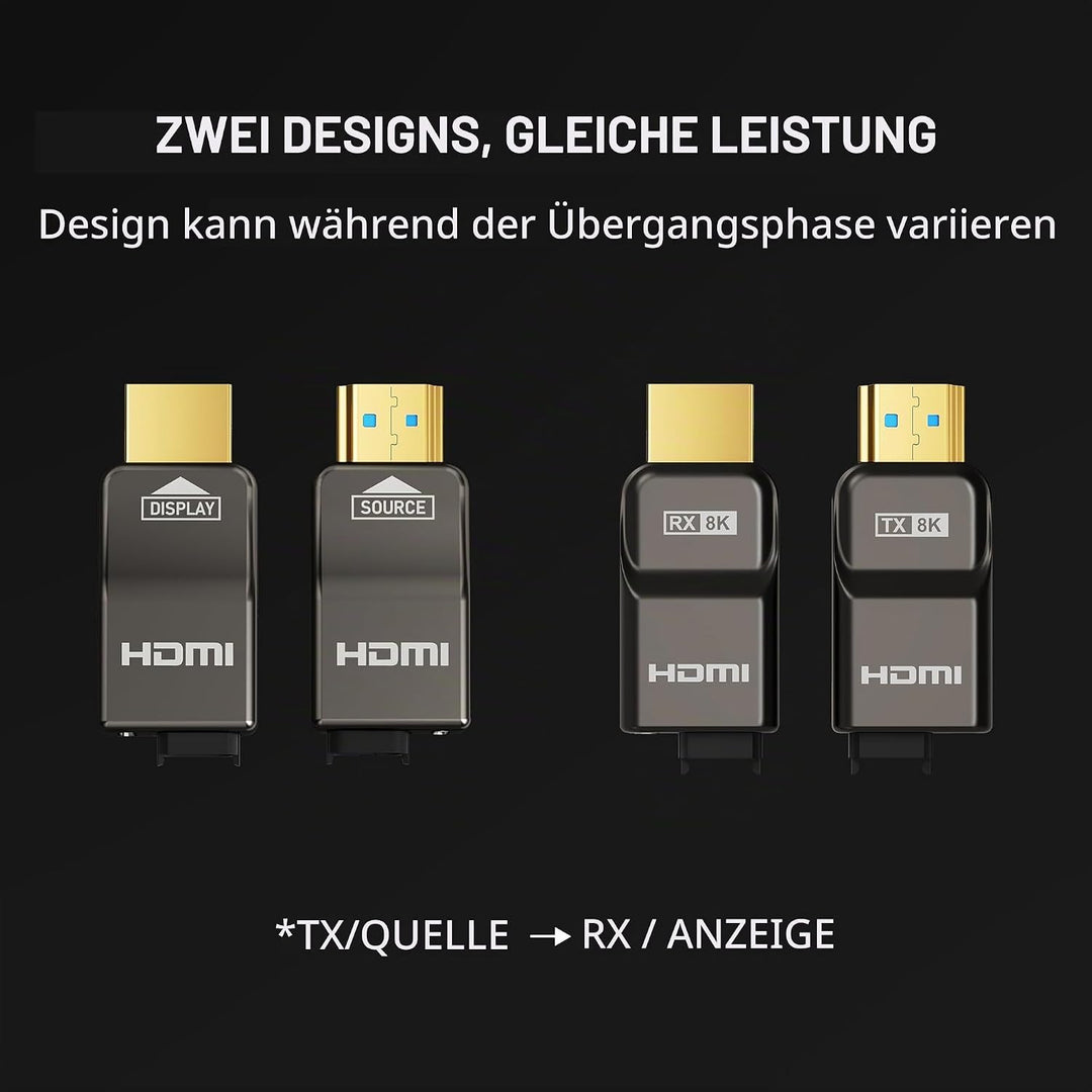 RUIPRO 8K HDMI 2.1 Kabel mit abnehmbarem Stecker aus reiner Glasfaser, 3 m, armiert, Ultra High Spee