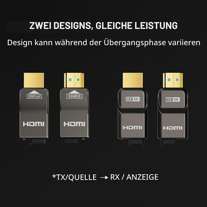 RUIPRO 8K HDMI 2.1 Kabel mit abnehmbarem Stecker aus reiner Glasfaser, 6 m, armiert, Ultra High Spee
