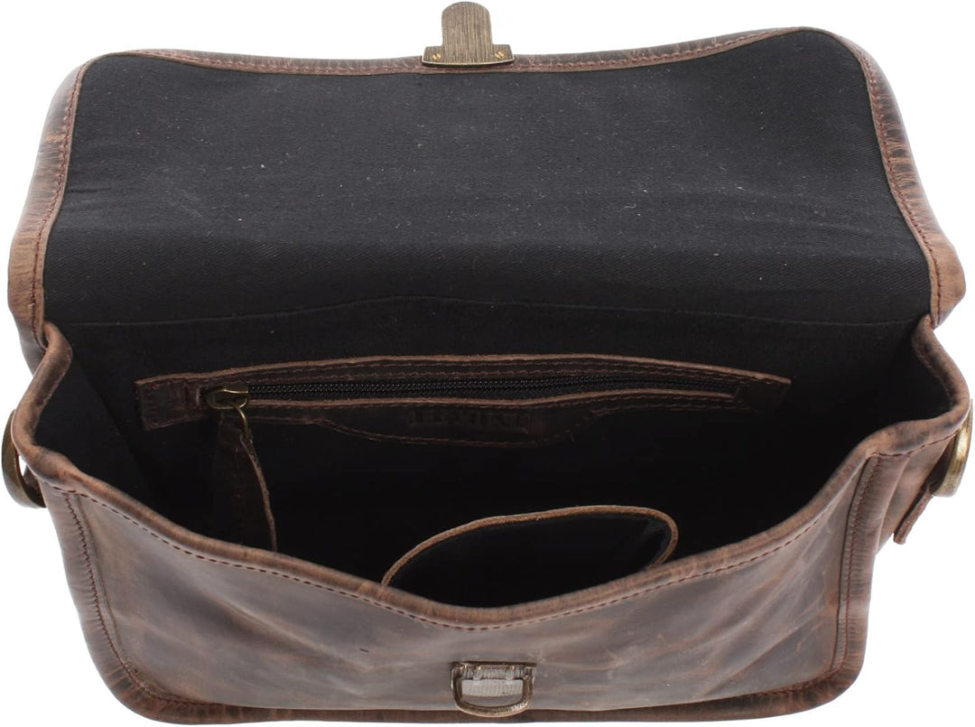 LECONI kleine Schultertasche Umhängetasche Damen Ledertasche Handtasche echtes Rindsleder 26x20x8cm