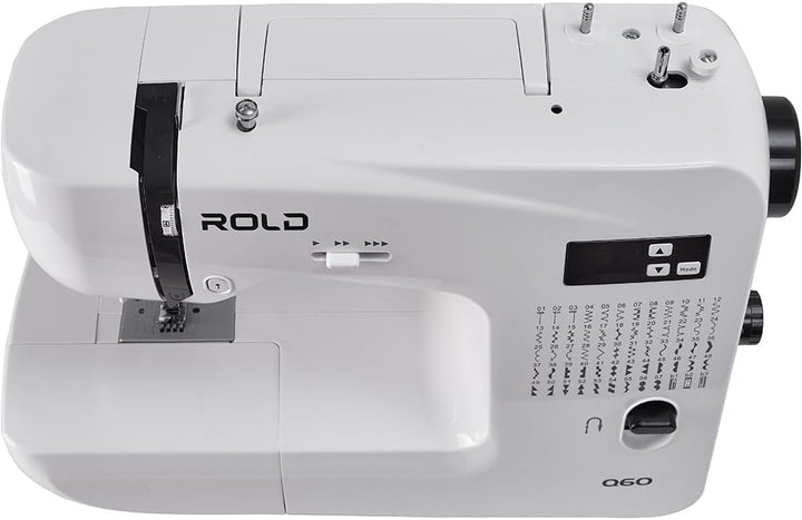 Rold Q60 Computernähmaschine | 60 Stichprogramme | Nadeleinfädler | Metallrahmen | LED-Beleuchtung |