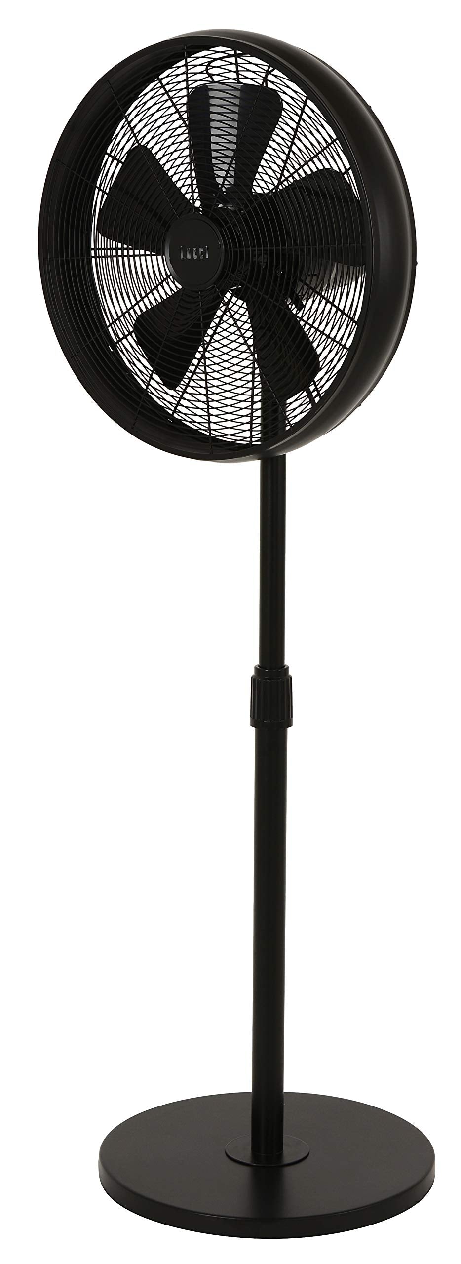 LUCCI AIR Standventilator BREEZE in Schwarz, höhenverstellbar bis 150 cm, Ventilatordurchmesser 41 c