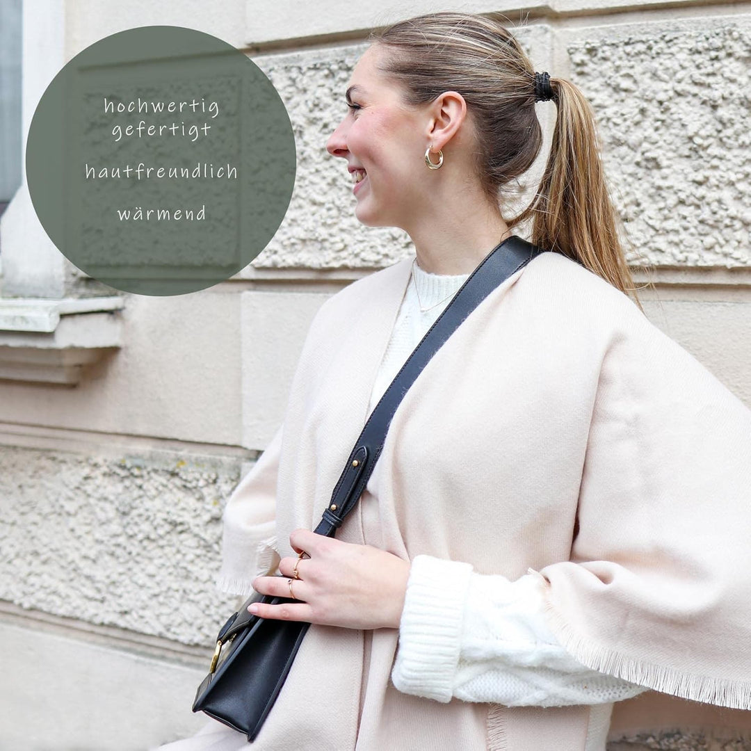 Giorgio Rimaldi® Poncho Damen - Hochwertiges Cape Aus Reinem Polyacryl - Wärmend & Hautfreundlich -