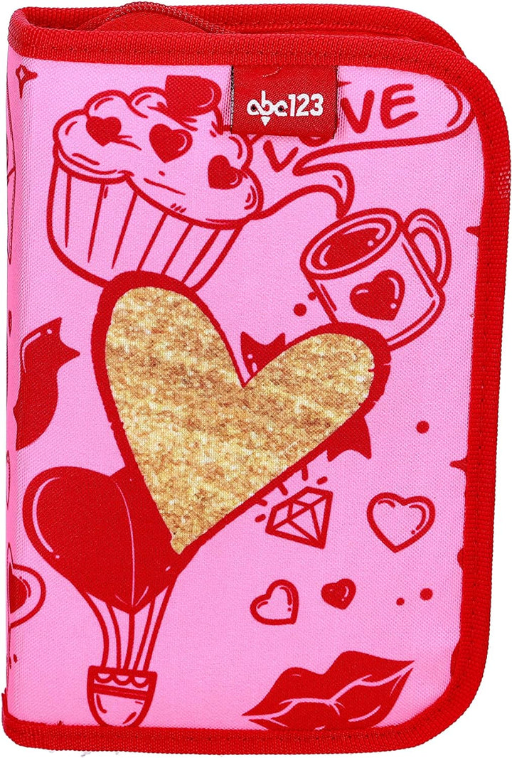 SCOOLSTAR Herz Schulranzen Set 4 tlg.Mädchen 1 Klasse Tornister Schulrucksack Schultasche für Grunds