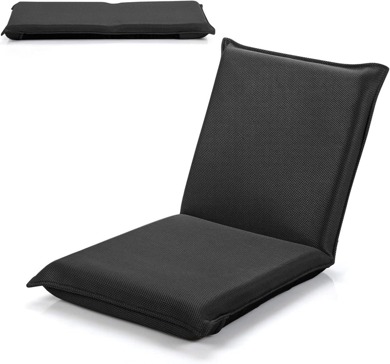 LIFEZEAL Bodenstuhl mit Rückenlehne, Gepolsterter Bodensessel, Meditationsstuhl mit Oberfläche aus N