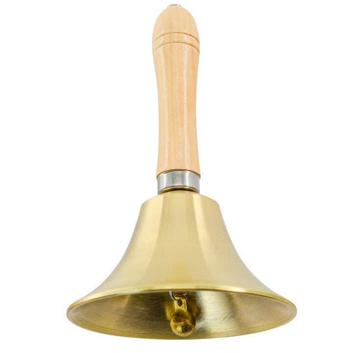 MrMrKura Superlaute Handglocke aus massivem Messing mit Holzgriff für Kirche, Hotel, Schule, Gottesd