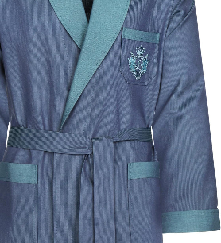 R Revise Herren Morgenmantel RE-505-100% Baumwolle - Leicht und dünn – Elegant S Grün 1048, S Grün 1