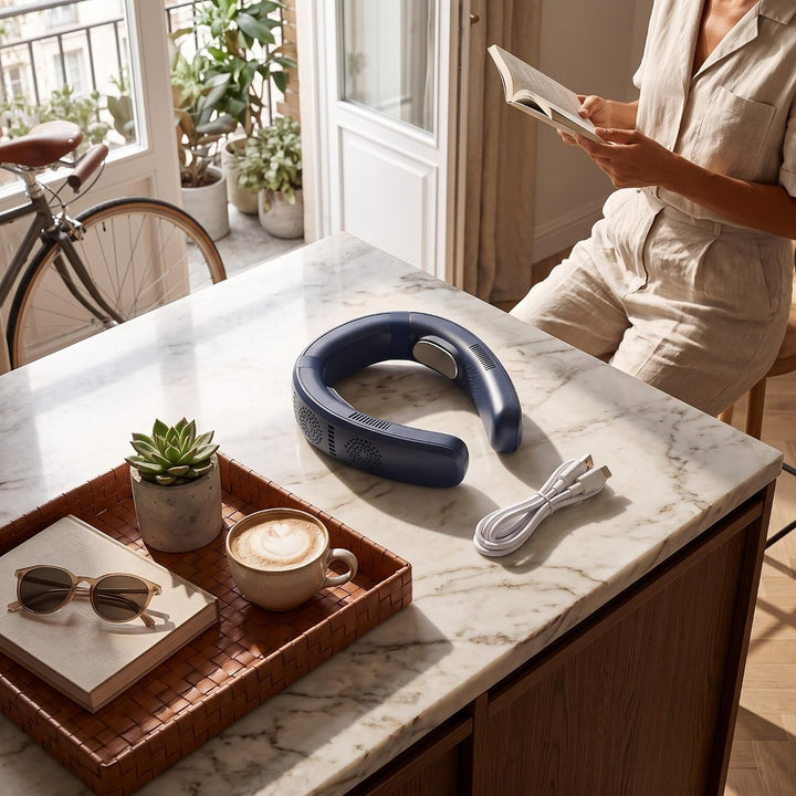 Yosoo Health Gear Nackenventilator mit Halbleiterkühlung und -heizung, Tragbarer Ventilator mit 3 Ge