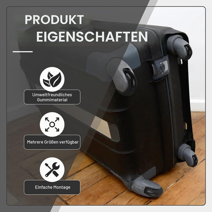 CPROSP 4tlg Koffer Ersatzrollen 80 * 24mm, Ersatzrollen für Gepäck, Kofferrollen Ersatzrollen Gummi,
