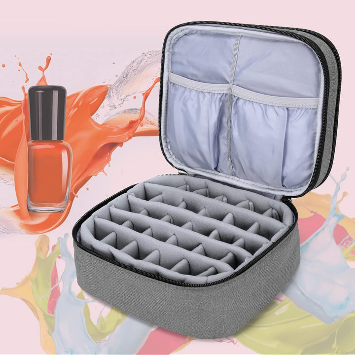 Luxja Aufbewahrungsbox für Nagellack, Organizer, Aufbewahrung für Nagellack, Grau