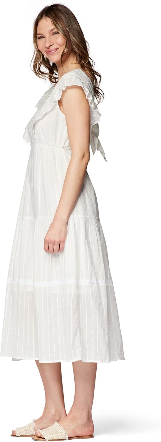 Mavi Damen Long Dress Kleid L Antique White, L Antique White