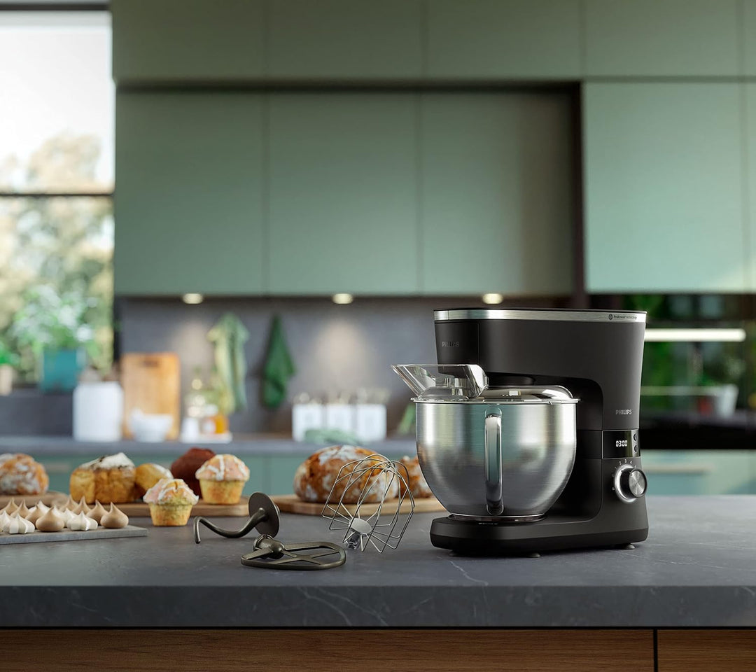 Philips 7000 Series Küchenmaschine - 5,5 Liter, 1000 Watt, 8 Geschwindigkeitsstufen, ProKnead Techno